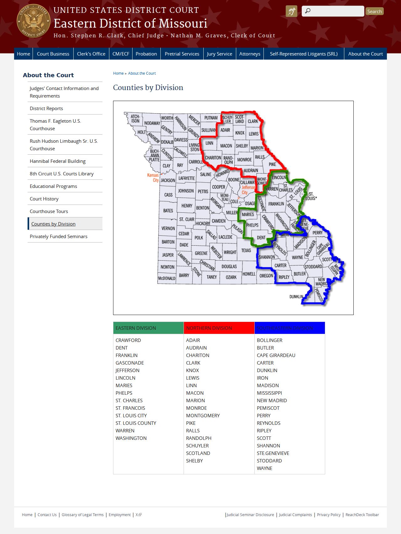Carter County court records reference showing federal Southeastern Division counties