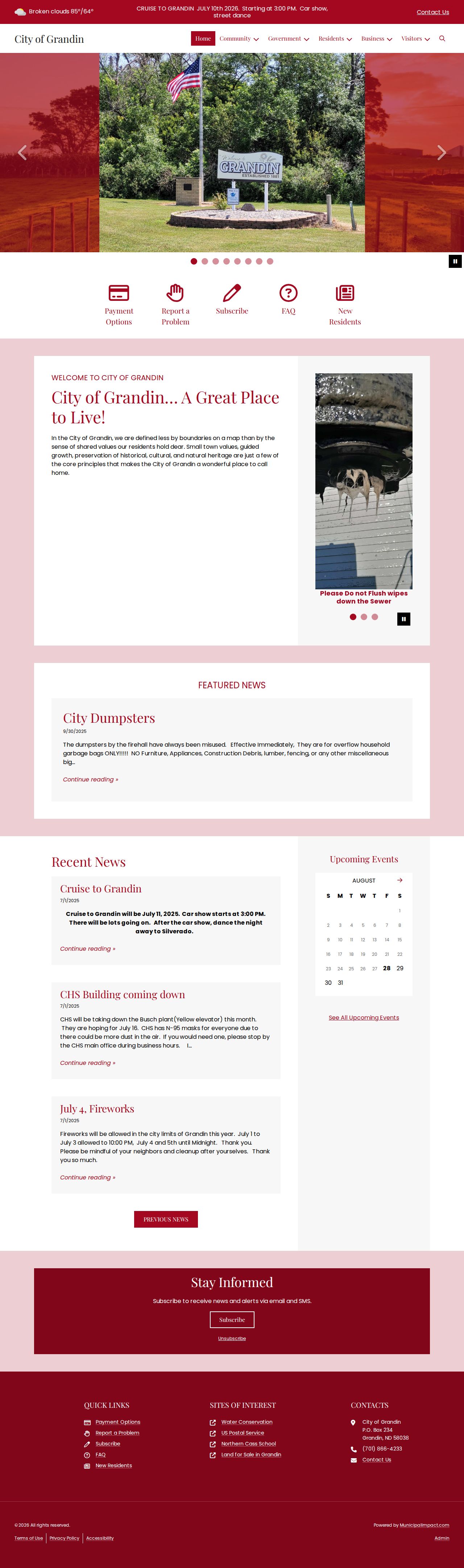 Grandin court docket records official city homepage and notices